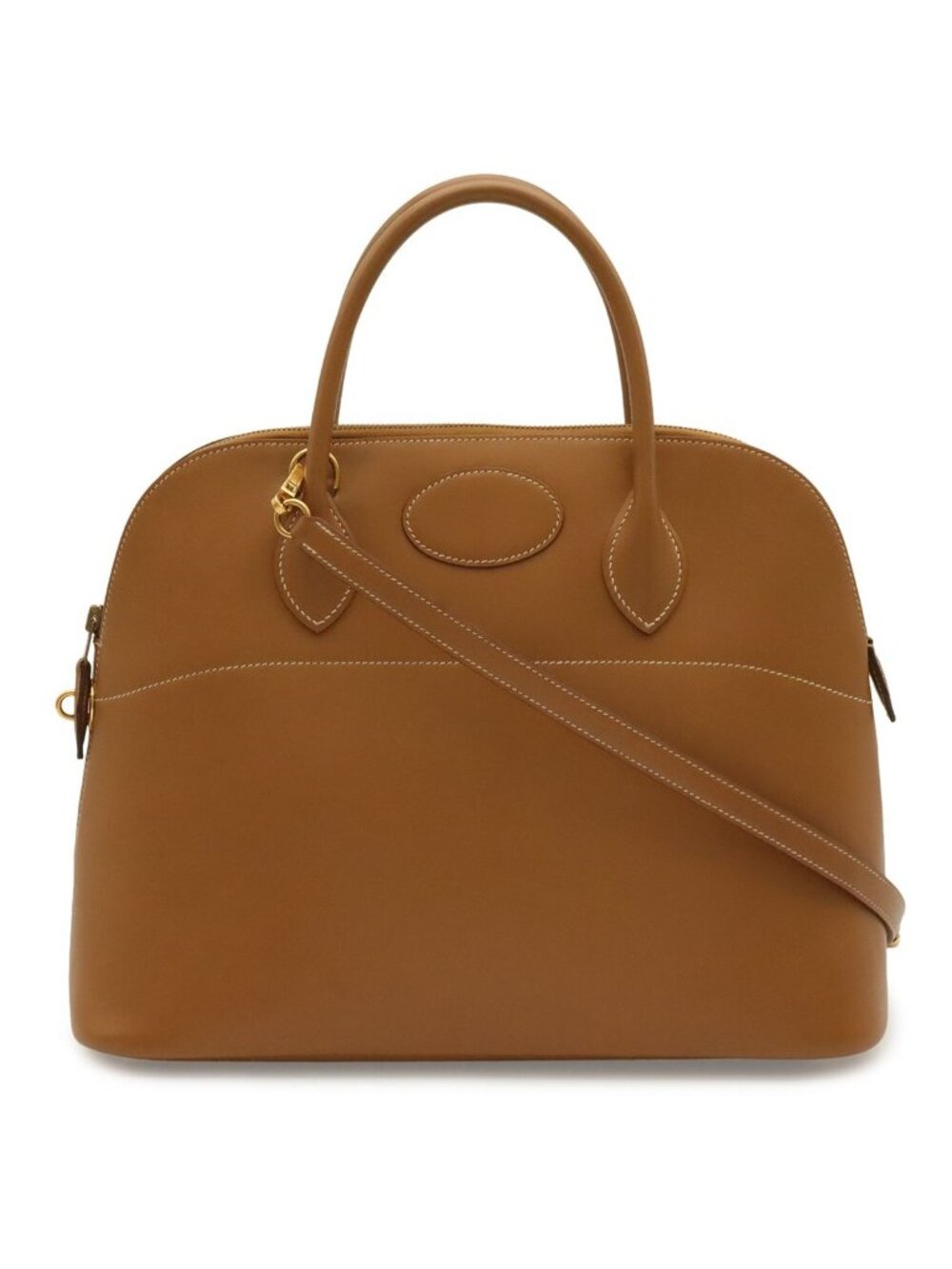 Hermes Bolide 35 2-Way Shoulder Bag Leather Brown Gold
